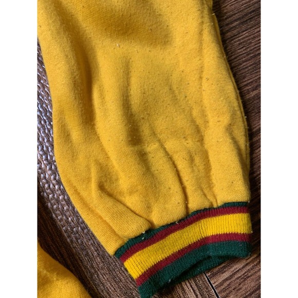 Vtg 60s Creslan Casual Yellow Green Shirt long Sleeve Ringer Sweater sz L (READ) - Picture 5 of 10